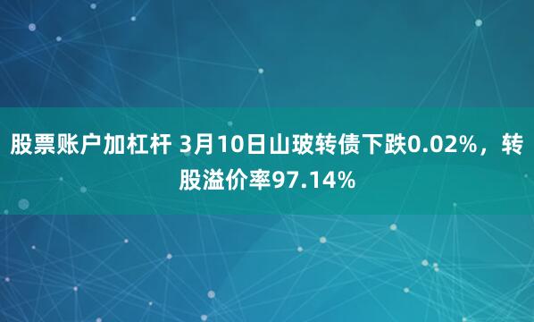 股票账户加杠杆 3月10日山玻转债下跌0.02%，转股溢价率97.14%